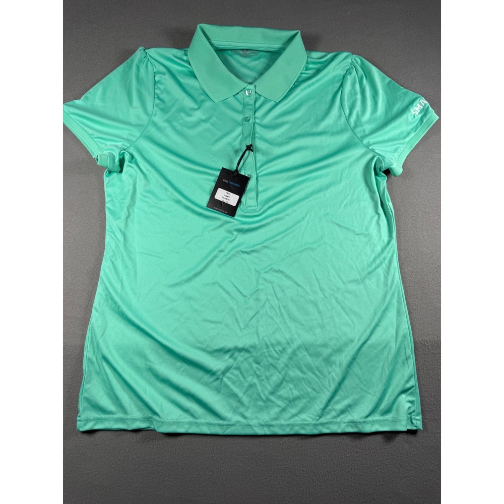 Levelwear Womens‎ Polo Shirt XL Spearmint Green Polyester Smashing Golf Top NWT